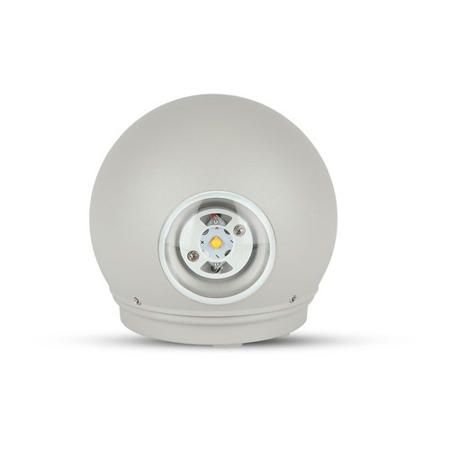 4W ronde LED wandlamp - IP65, grijs, 3000K, Ø11 cm, incl. lichtbron