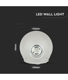 4W LED wandlamp, rond - IP65, grijs, 4000K, buiten gevelverlichting