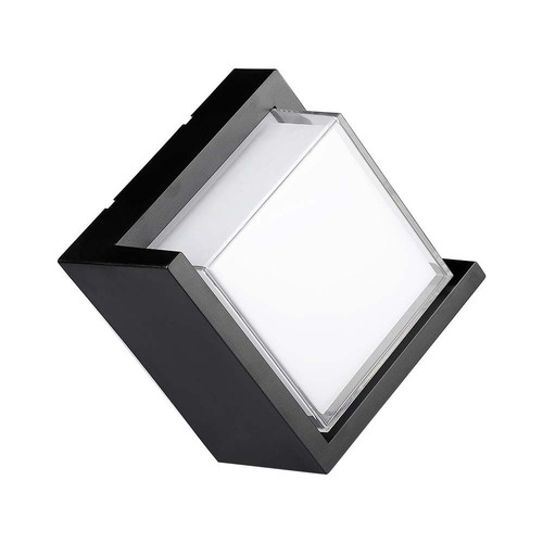 12W Wandlamp 4000K Zwart, vierkant