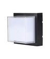 12W vierkante LED wandlamp, zwart - 4000K, 1200lm, IP65, binnen / buiten