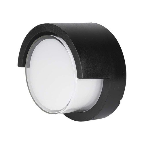 7W Ø16cm LED wandlamp - IP65, zwart, rond, warm wit, binnen / buiten, incl. lichtbron