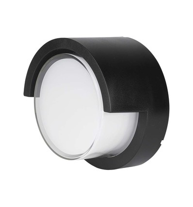 7W Ø16cm LED wandlamp - IP65, zwart, rond, warm wit, binnen / buiten, incl. lichtbron