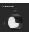 7W Ø16cm LED wandlamp - IP65, zwart, rond, warm wit, binnen / buiten, incl. lichtbron