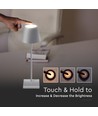 3W oplaadbare LED tafellamp, touch dimbaar - 5V, Grijs, 3000K, 4000mAh batterij, ijzer