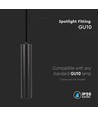 V-Tac GU10 Hanglamp Ø5,5x30cm - Zwart, zonder lichtbron