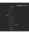 GU10 buis hanglamp, Ø6x50cm - Aluminium, IP20 binnen, zonder lichtbron