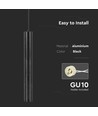 GU10 buis hanglamp, Ø6x50cm - Aluminium, IP20 binnen, zonder lichtbron