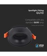 GU10 inbouwspot - Rond, zwart frame en zwarte reflector, aluminium, gat: Ø60 mm, afm: Ø92 mm