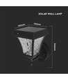 2W Solara LED wandlamp met zonnecel - IP65, 3000K+6000K, zwart, incl. batterij