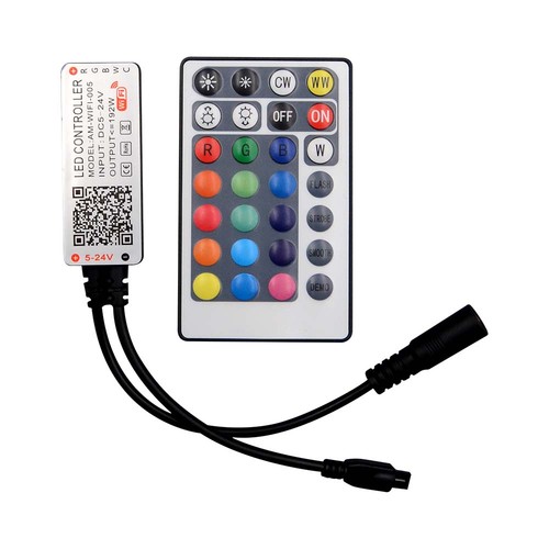 WiFi RGB+CCT LED controller - 12V/24V, 5 kanalen, incl. afstandsbediening, werkt met Google Home