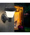 0,8W Solara LED wandlamp met sensor en solar - CCT, RF afstandsbediening, IP44, zwart, 16x23 cm