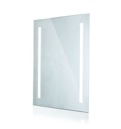 35W LED spiegel met verlichting, 70x50cm - Rechthoekig, chroom finish, 6400K, witte rand