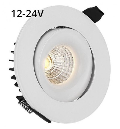 9W Ø11,5cm inbouwspot RA90 - 12V-24V, zaagmaat: Ø9,5 cm, afmetingen: Ø11,5 cm, witte rand