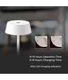 2W oplaadbare LED tafellamp, wit - IP54, touch dimbaar, 5V, warm wit, tot 10 uur batterij