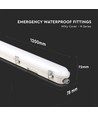 120cm 36W waterdicht compleet LED armatuur met noodverlichting - Samsung LED chip, 120lm/W, IP65, 4000K, 3 uur batterijduur