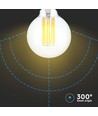 E27 6W LED filament lamp - G95, 600lm, 3000K, 300° stralingshoek
