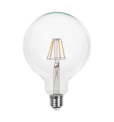 E27 10W LED filament globe lamp - G125, 1055lm, helder glas, 125x173mm