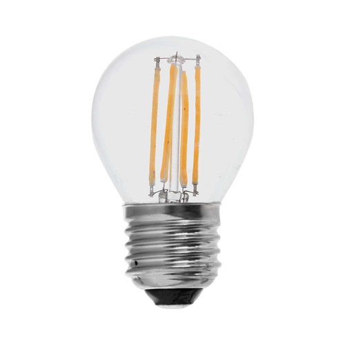 E27 4W LED kogellamp - G45, filament, 400lm, 6500K, koud wit