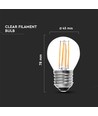 E27 4W LED kogellamp - G45, filament, 400lm, 6500K, koud wit