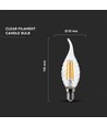 E14 4W LED vlamlamp - Kooldraad, kaarslamp met twist en vlamvorm