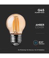 E27 4W LED kaarslamp - G45, filament, 2200K, amberkleurig