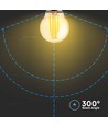 E27 4W LED kaarslamp - G45, filament, 2200K, amberkleurig