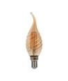 E14 4W Filament LED kogellamp - Candle tip, amber glas, 2200K, Ø3,5cm