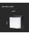 12W LED Wandlamp - 3000K, Zwart, Vierkant