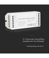 5-kanaals LED versterker voor 12V/24V - 15A, wit, voor RGB+W / RGB / enkelkleurige LED strips