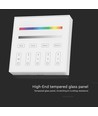 4 Zone RGB+W WiFi wandpaneel afstandsbediening, 3V - 86x86mm, wit, 4 zones, dimbaar, RF 2.4GHz
