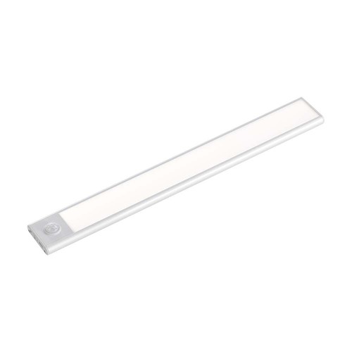 30cm 1,5W LED kastverlichting met PIR sensor - 5V, 110lm, 3000K, oplaadbaar, zilver, magnetische montage