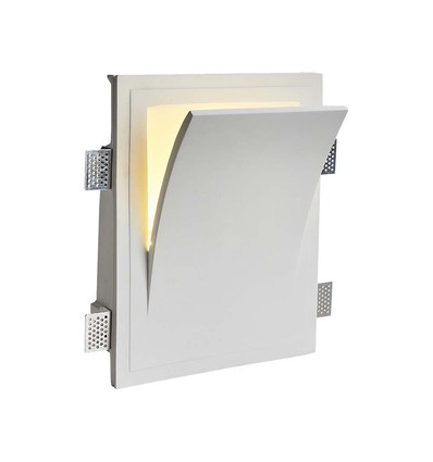 E14 gips wandlamp - Wit, 25,5 x 31,5 cm, binnen, zonder lichtbron