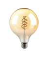 E27 6W dimbare LED spiral filament lamp - G125, Amber glas, 1800K, 300° lichtspreiding
