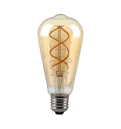 E27 5W dimbare LED-lamp - ST64, filament, amberkleurig glas, extra warm 1800K