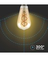 E27 5W dimbare LED-lamp - ST64, filament, amberkleurig glas, extra warm 1800K