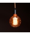 E27 4W G125 Art Filament LED lamp - Amber glas, 1800K, lasergravures, warm wit filament