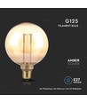 E27 4W G125 Art Filament LED lamp - Amber glas, 1800K, lasergravures, warm wit filament