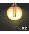 E27 4W G125 Art Filament LED lamp - Amber glas, 1800K, lasergravures, warm wit filament