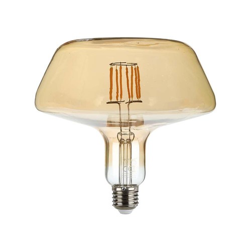 E27 8W LED filament lamp - Amber glas, 620lm, 1800K, 300° stralingshoek