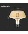 E27 8W LED filament lamp - Amber glas, 620lm, 2200K, 300° stralingshoek