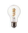 E27 4W LED spiral filament lamp - GLS, helder glas, 300lm, warm wit, vervangt 28W