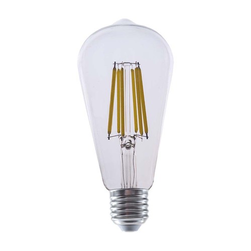 E27 4W LED filament lamp - ST64, 840lm, helder glas, 3000K, warm wit