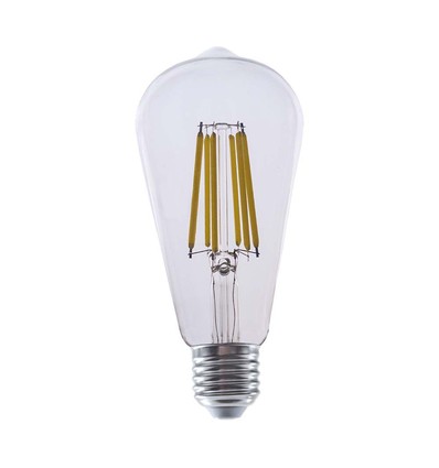 E27 4W LED filament lamp - ST64, 840lm, helder glas, 3000K, warm wit