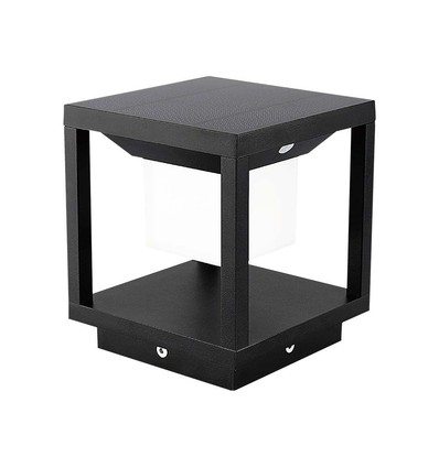 2W LED solar tuinlamp met sensor - IP65, 3000K, zwart, 14x14cm, 3 jaar garantie