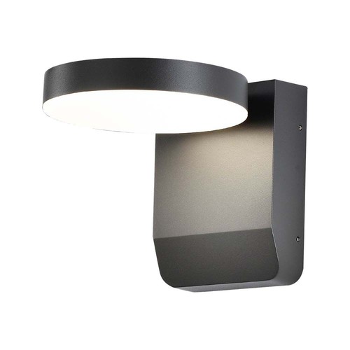 17W Wandlamp - LED, 3000K, Zwarte behuizing, Rond, IP65