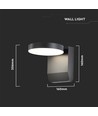 17W Wandlamp - LED, 3000K, Zwarte behuizing, Rond, IP65