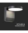 17W Wandlamp - LED, 3000K, Zwarte behuizing, Rond, IP65