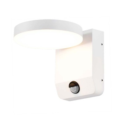 17W LED wandlamp met sensor, rond - IP65, wit, PIR bewegingssensor, 2480lm, buiten/binnen