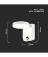 17W Ronde LED wandlamp met sensor - IP65, 2480lm, wit, PIR bewegingssensor, 4000K