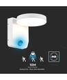 17W Ronde LED wandlamp met sensor - IP65, 2480lm, wit, PIR bewegingssensor, 4000K
